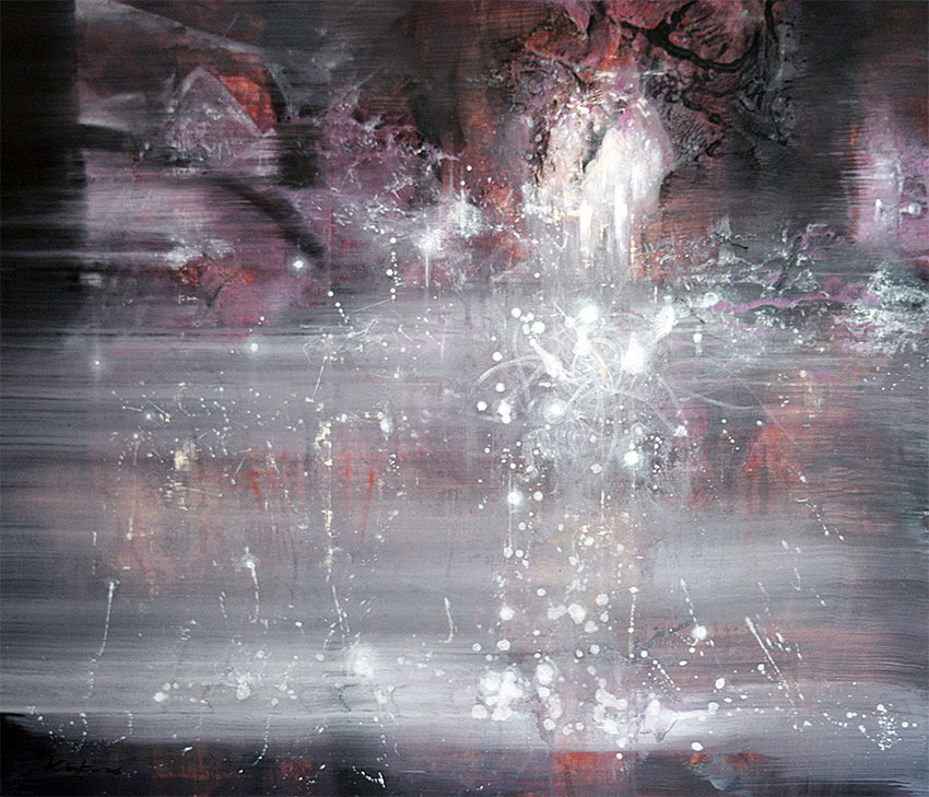 HUGE MASTERPIECE BY OVIDIU KLOSKA STEP OUTSIDE MY SHADOW COSMIC VIBRATIONS FANTASTIC DARK BEAUTY, 2016