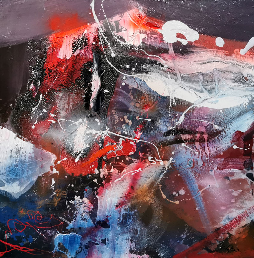 Flying hills and melancholic waterfalls large painting by master Kloska / Sold out