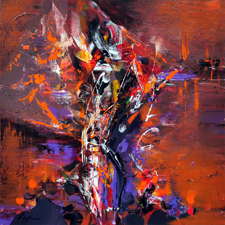 Dark orange found beauty enigmatic still life by O KLOSKA