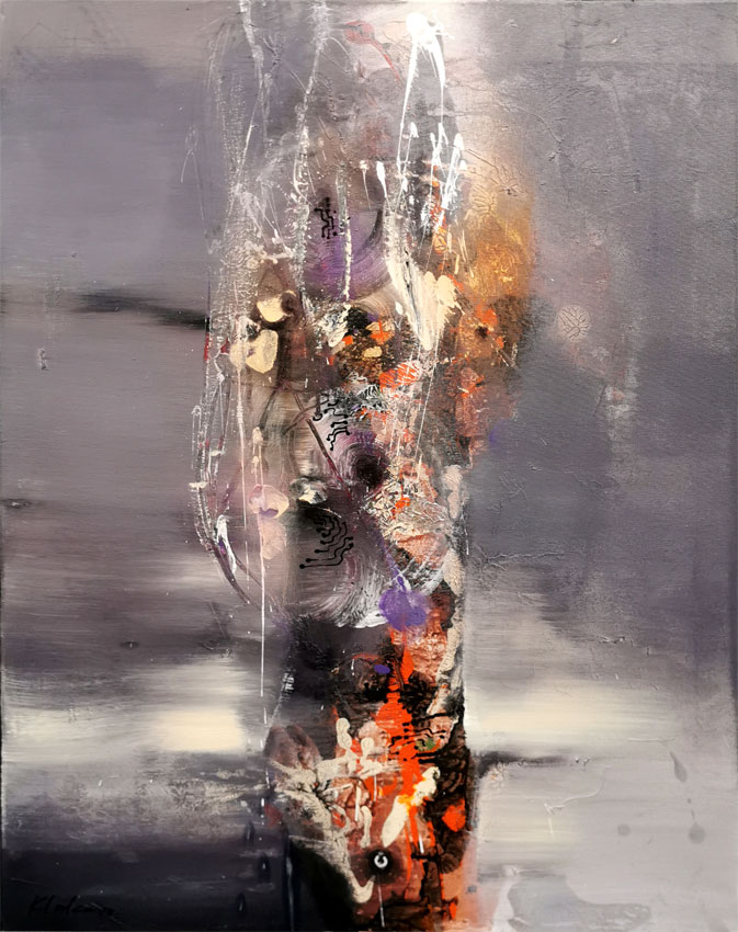 Quiet and enigmatic abstract framed still life by master O Kloska, 2022