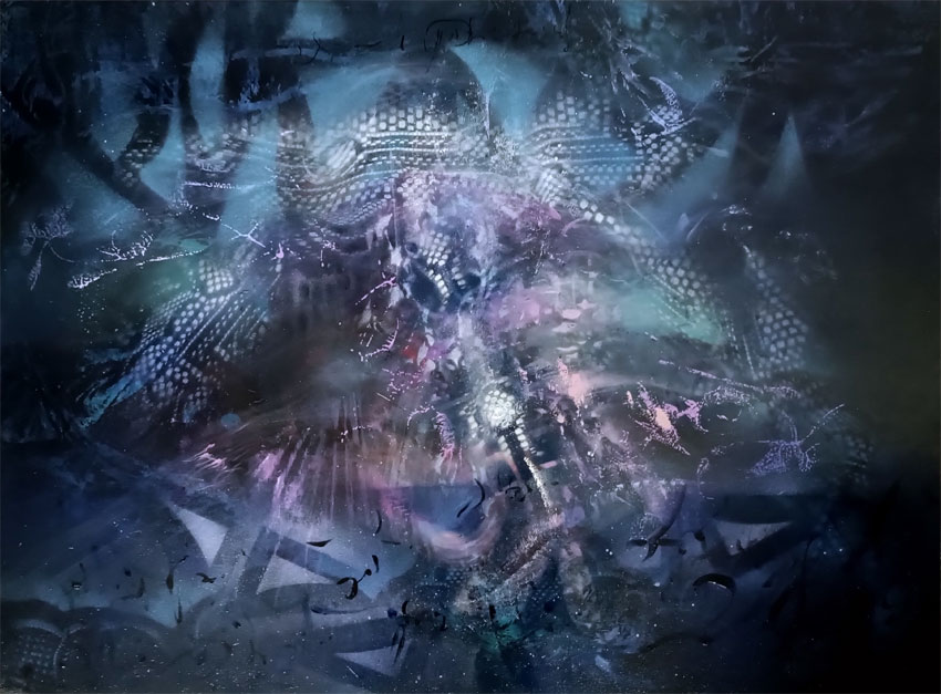 Abstract original Ovidiu Kloska painting Arabian Night