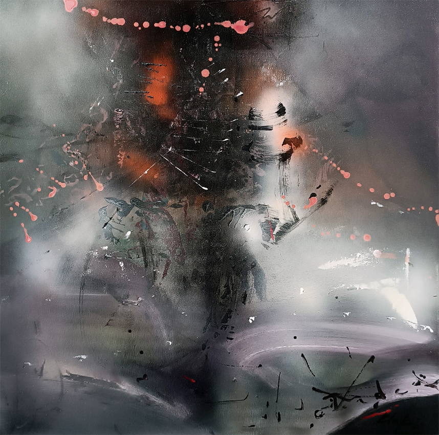 Abstract Ovidiu Kloska painting Inside of a God memory