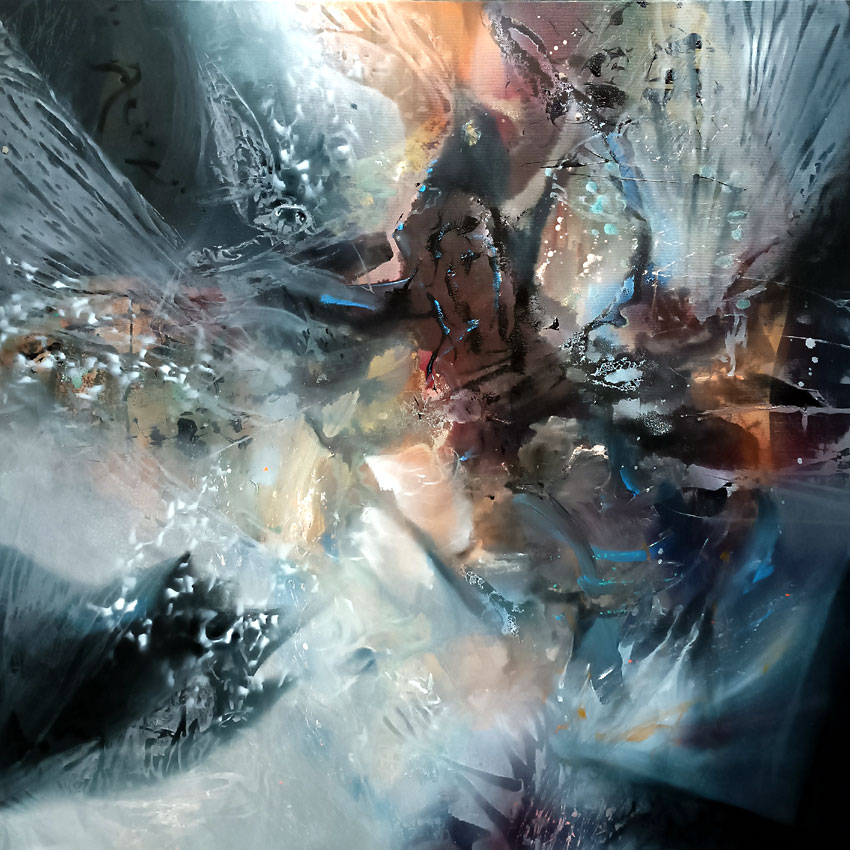 Between Falling and Flight original large painting O Kloska