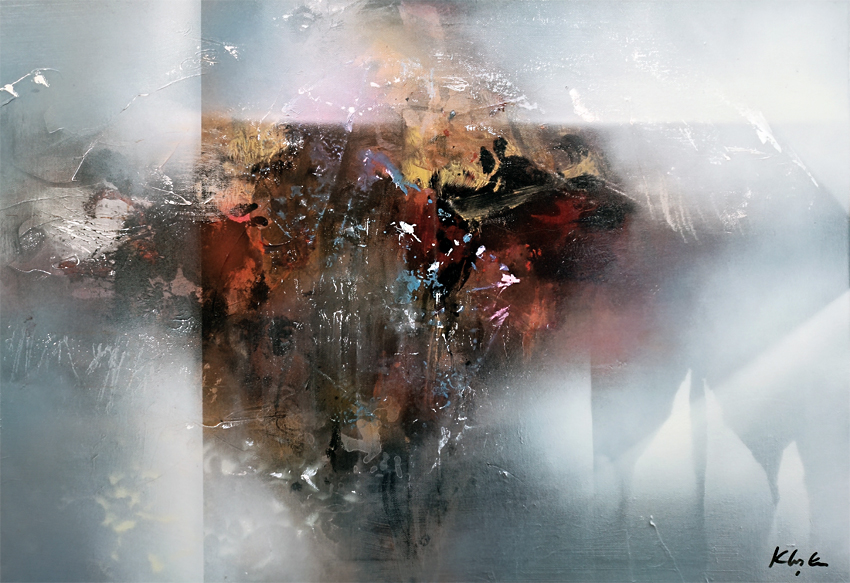 Incision into Pulsating Matter – Abstract Painting by Ovidiu Kloska