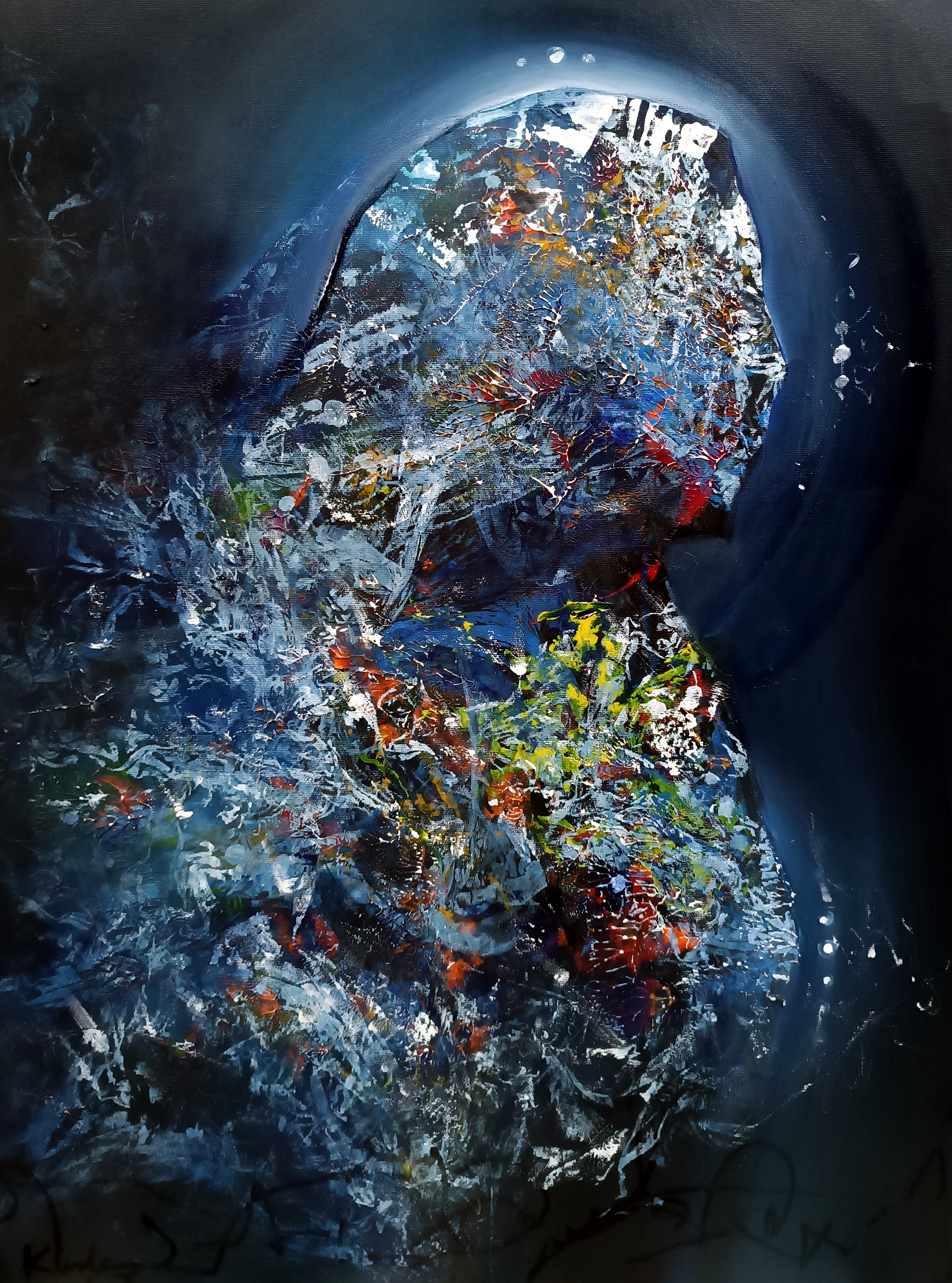 Dark gothic Ovidiu Kloska original painting Angel waiting 237