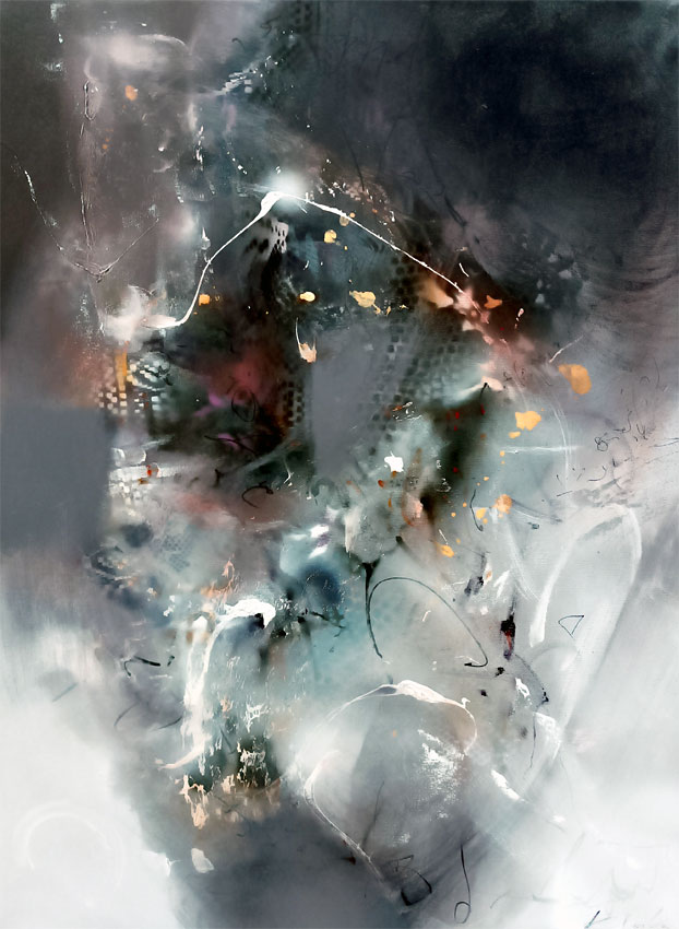 Nocturnal Calligraphy and Traces on Snow | Original Abstract Art by Ovidiu Kloska
